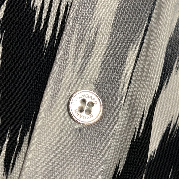 Nygard silky-feel tie-waist 3/4 sleeve collared button-up shirt (M) EUC! - Picture 4 of 9